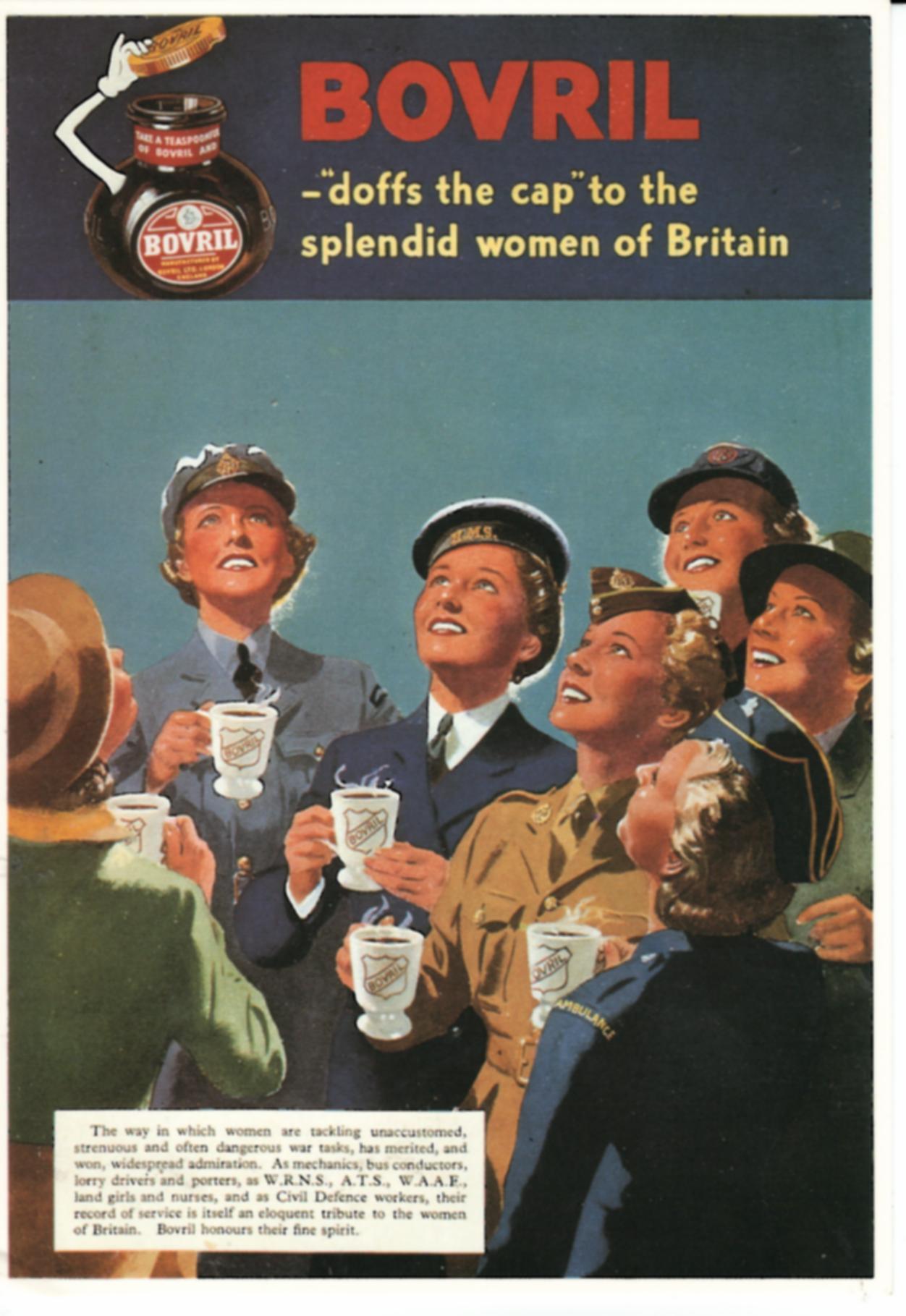 Bovril doffs the cap to the splendid women of Britain ww2