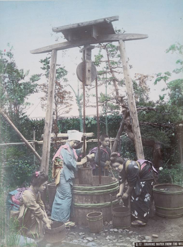 Drawing Water from the Well, Japan, 1890s