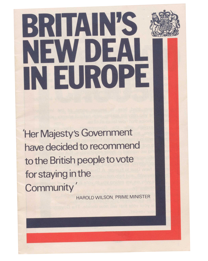 Labour Prime Minister fronted a pamphlet European referendum 1975