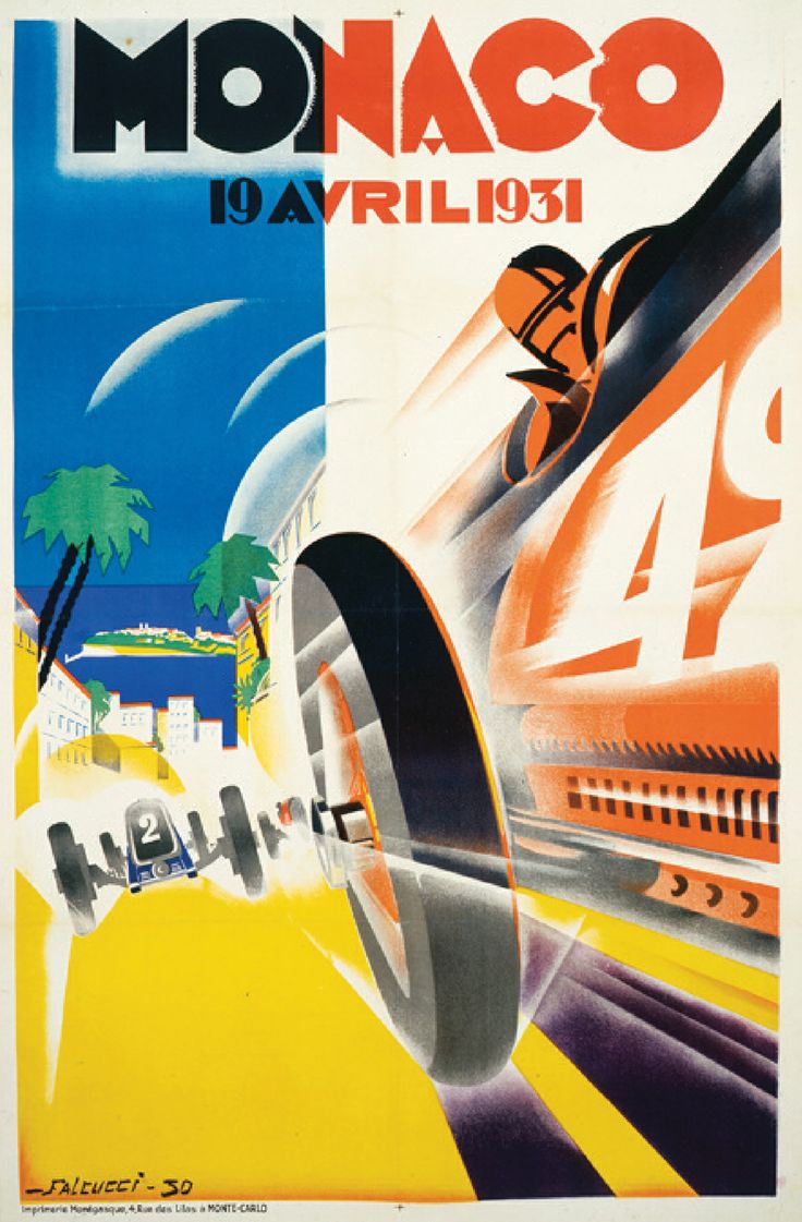 Vintage 1971 Monaco Grand Prix Motor Racing Poster A3/A2/A1 Print 