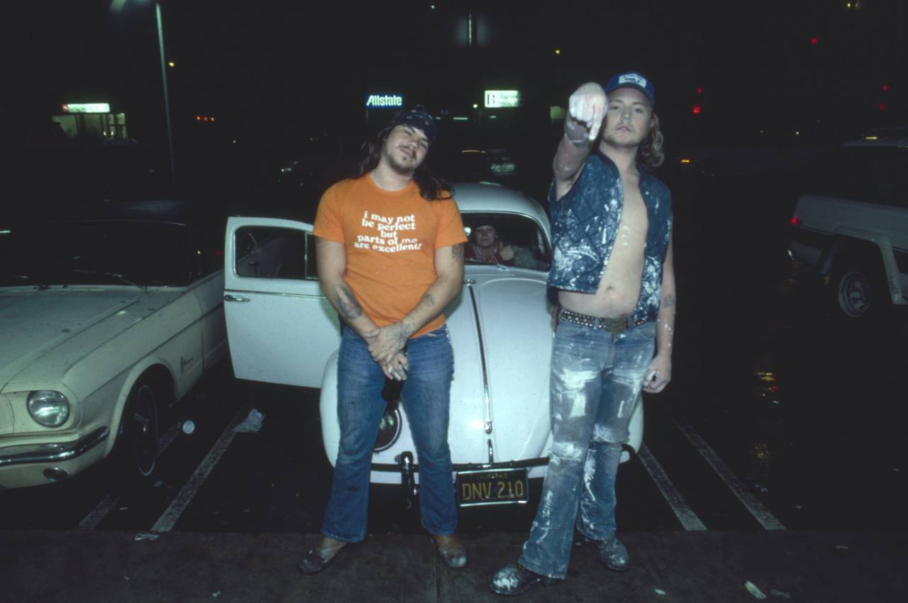 Rednecks hanging out at 7-11, Hollywood, 1980.