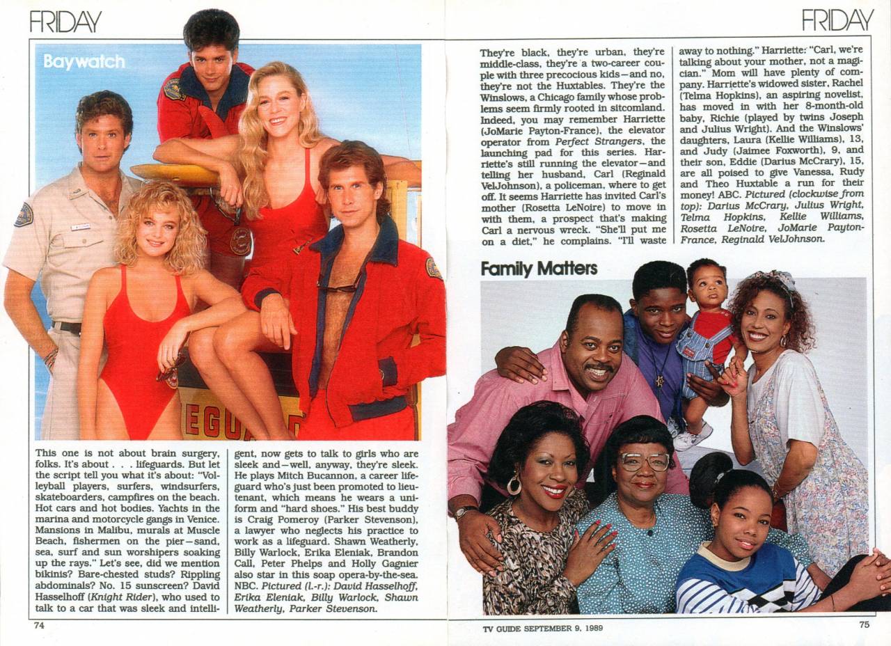 Baywatch TV Guide Fall Preview 1989