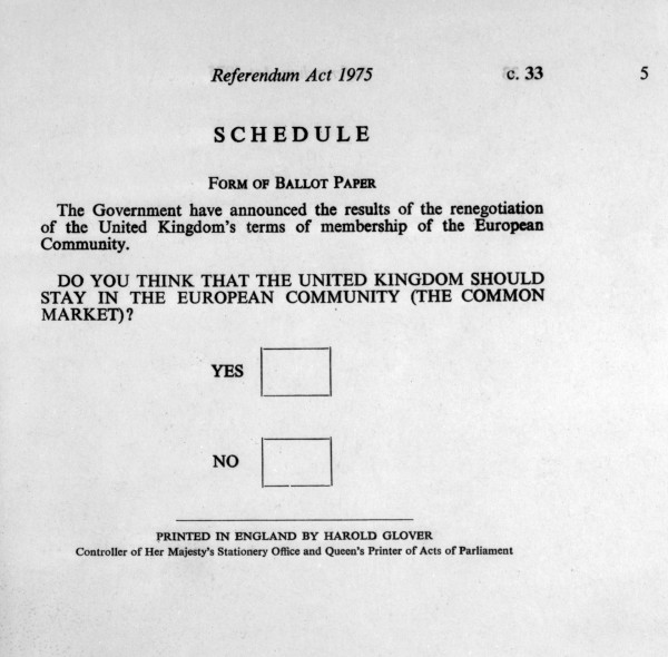 ballot paper EEC 1975