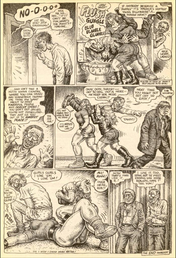 R Crumb Donald Trump point the fingers 1989 point the finger