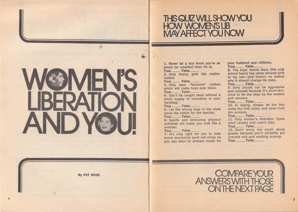 A 1972 Quiz on Women's Lib Little Miss magazine