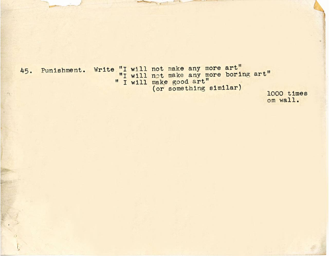 Baldessari list of assignments