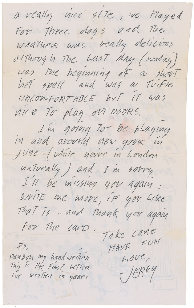 Jerry Garcia letter Vogue model