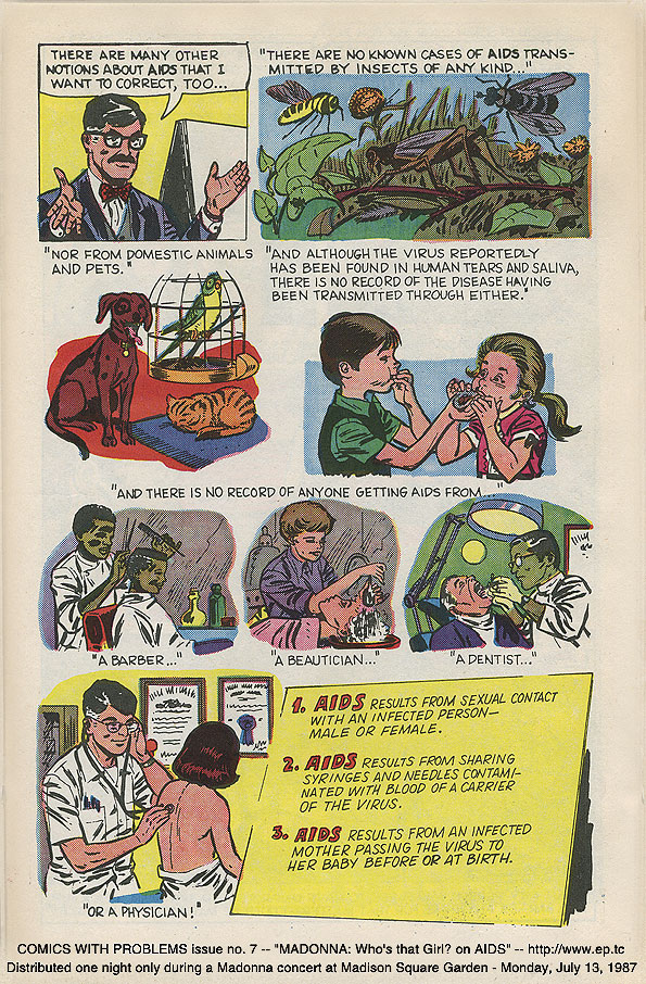 madonna AIDS New York 1987 comic programme 