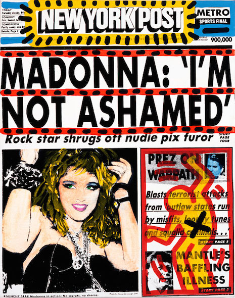 Keith Haring Reagan NY Post covers Madonna