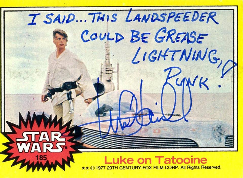 Mark Hamill funny trading cards Star Wars
