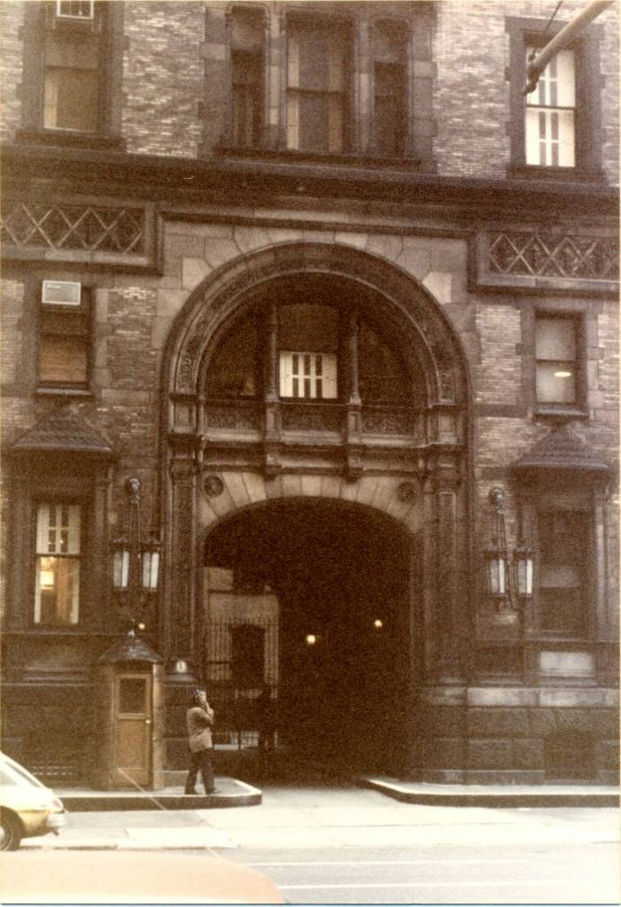 The Dakota, New York City (1982)  © photo by Paul Wright   The Dakota apartment building in the Upper West Side of Manhattan in New York City.   The building was the home of former Beatle John Lennon from 1973 up until when he was fatally shot on December 8, 1980. I took this photograph of the Dakota entrance two years after John Lennon was murdered there.   The Dakota 1 West 72nd Street New York NY 10023