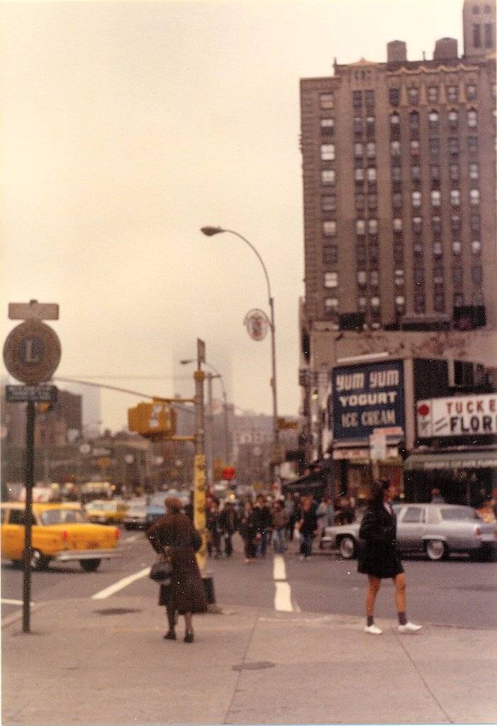 New York City street scene, November 1982.