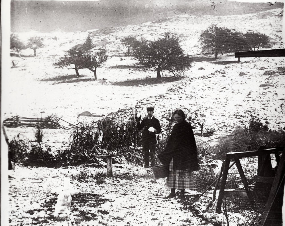 Bentley and his mother in an early snow, around 1890. CREDIT WILSON A. BENTLEY / UVM SPECIAL COLLECTIONS