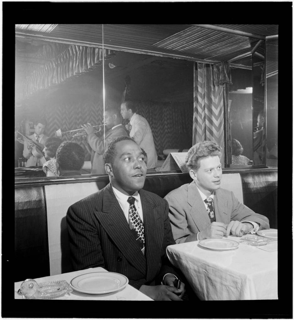 Portrait of Charlie Parker, Red Rodney, Dizzy Gillespie, Margie Hyams, and Chuck Wayne, Downbeat, New York, N.Y., ca. 1947