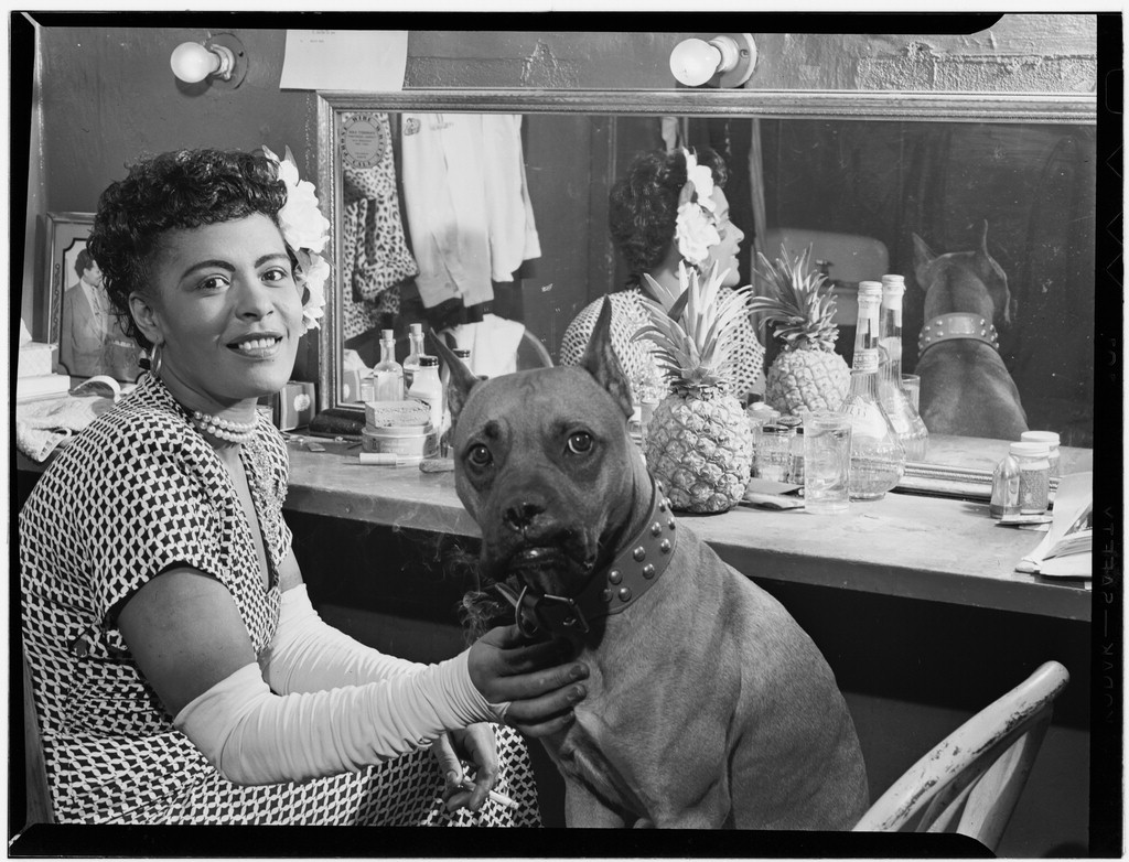 Portrait of Billie Holiday and Mister, Downbeat(?), New York, N.Y., ca. June 1946