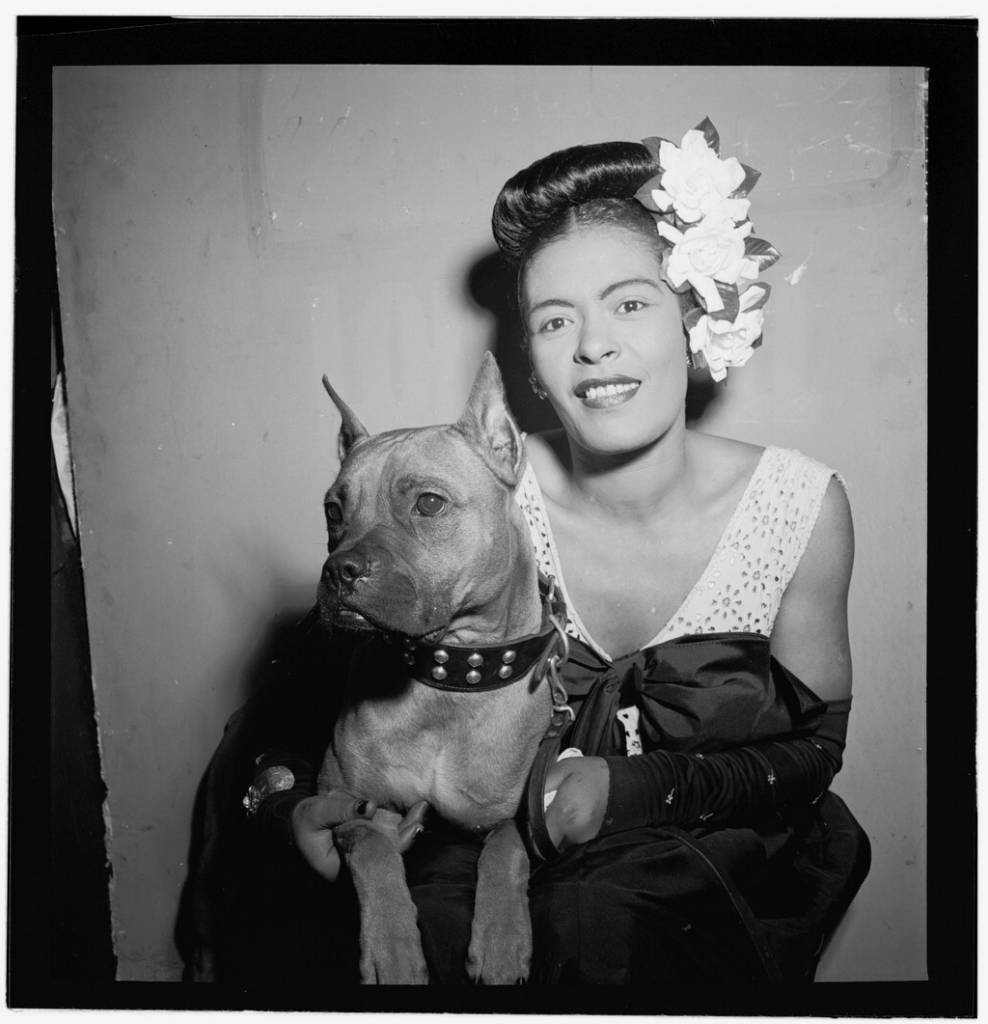 Portrait of Billie Holiday and Mister, Downbeat(?), New York, N.Y., ca. June 1946