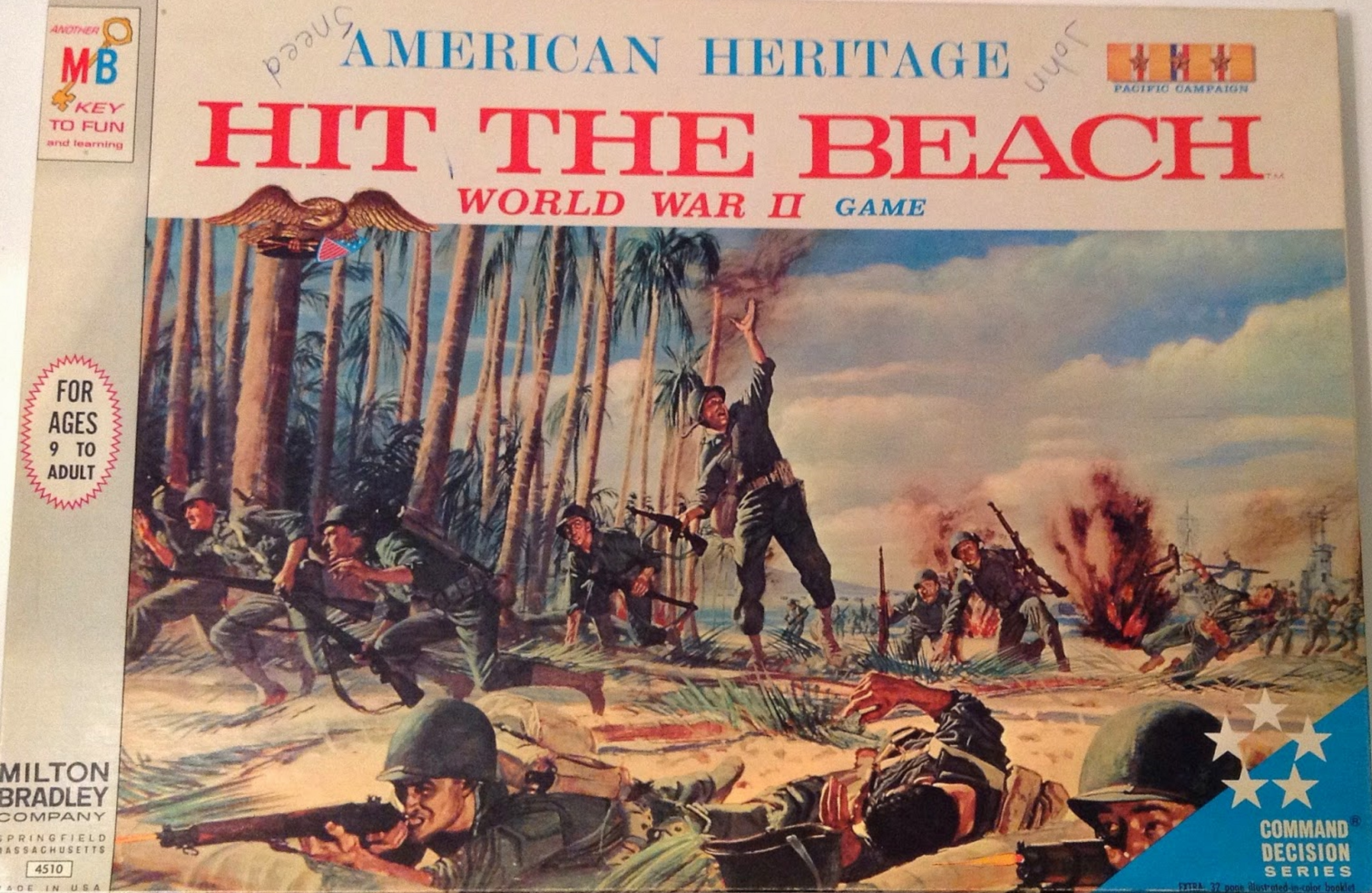 American Heritage MB 1960's HIT THE BEACH Game piece BLACK INFANTRY 