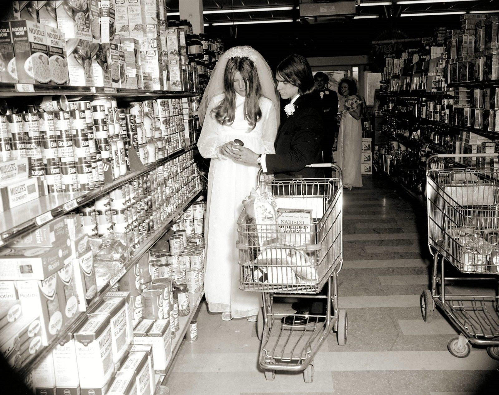 vintage wedding grocery store