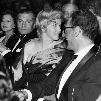 Starlet Marilyn Monroe with husband Arthur Miller at his play 'A View ...