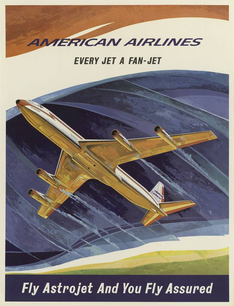 American travel poster airlines sixties