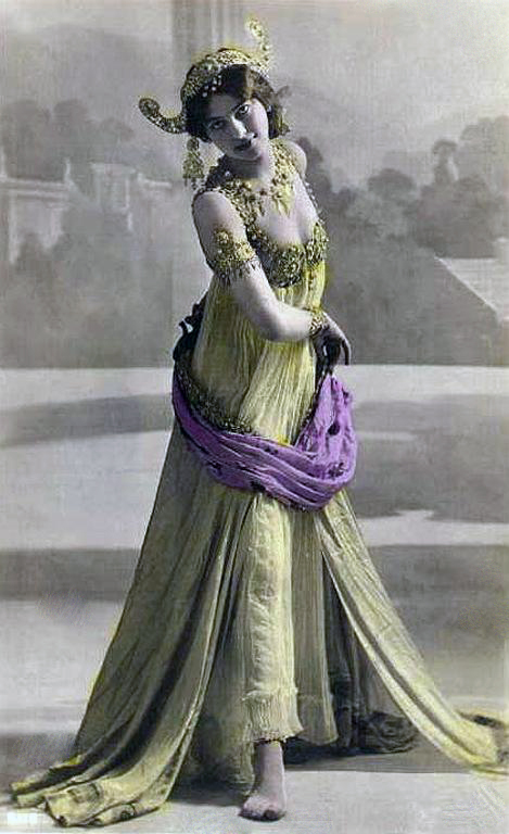 Mata Hari, colored photograph postcard