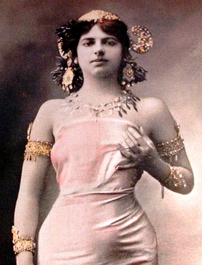 Mata Hari, colored photograph postcard, 1899