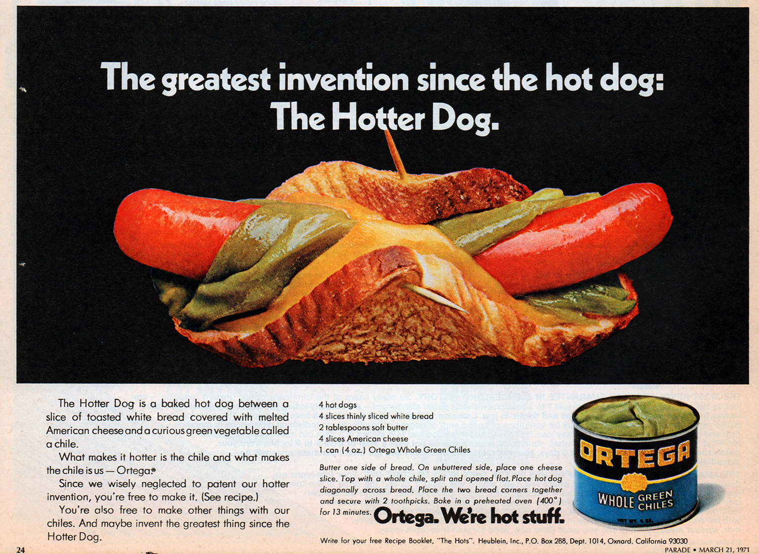 hot dog vintage advert