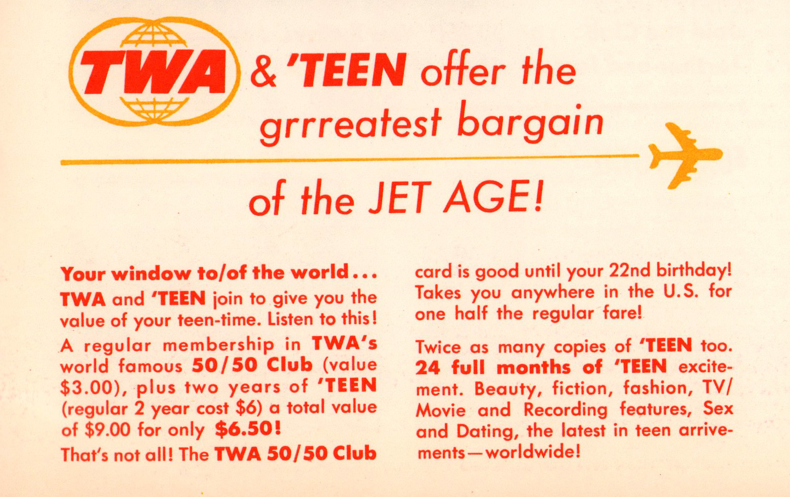 Teen magazine subscription 1968