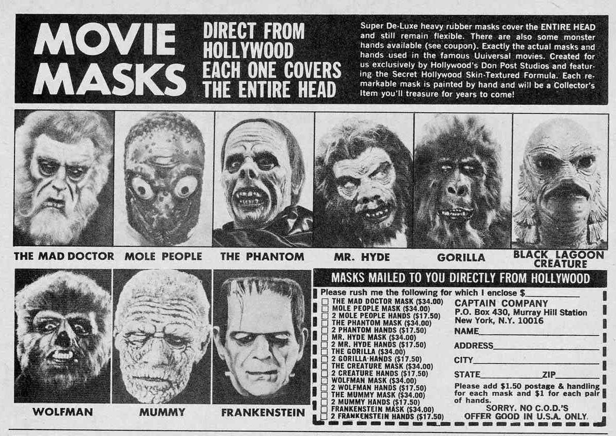 vintage monster masks