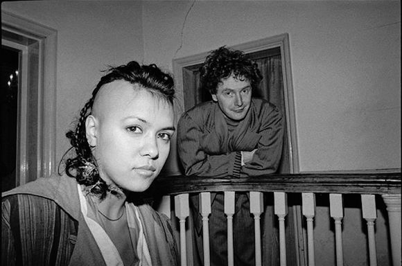 Bow Wow Wow singer Anabella L’win and manager Malcolm McLaren at L’Escargot restaurant in Greek Street, Soho, immediately prior to the group signing with RCA Records, 1981