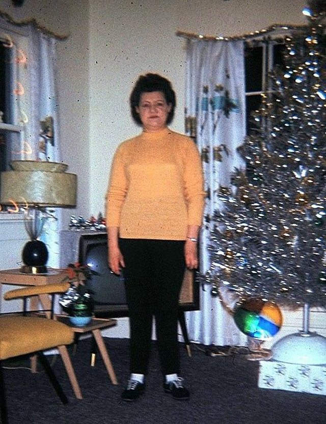 Mid Century Women Enjoying Real Christmas Trees Flashbak