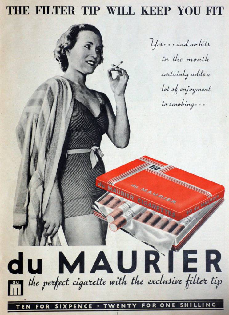 Du Maurier cigarette ad from 1937