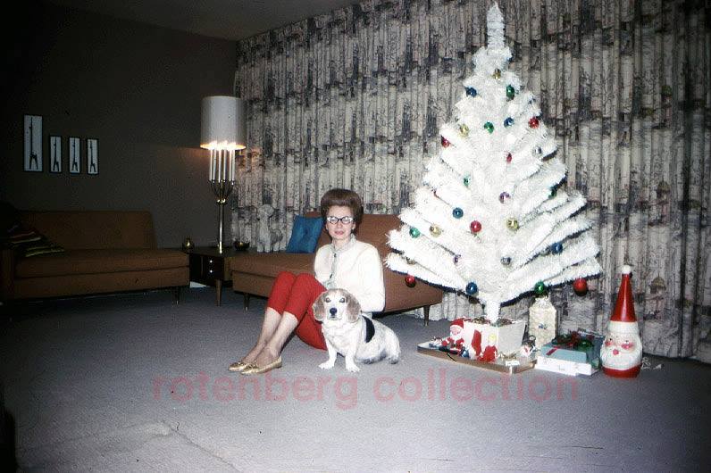 fake christmas tree dog