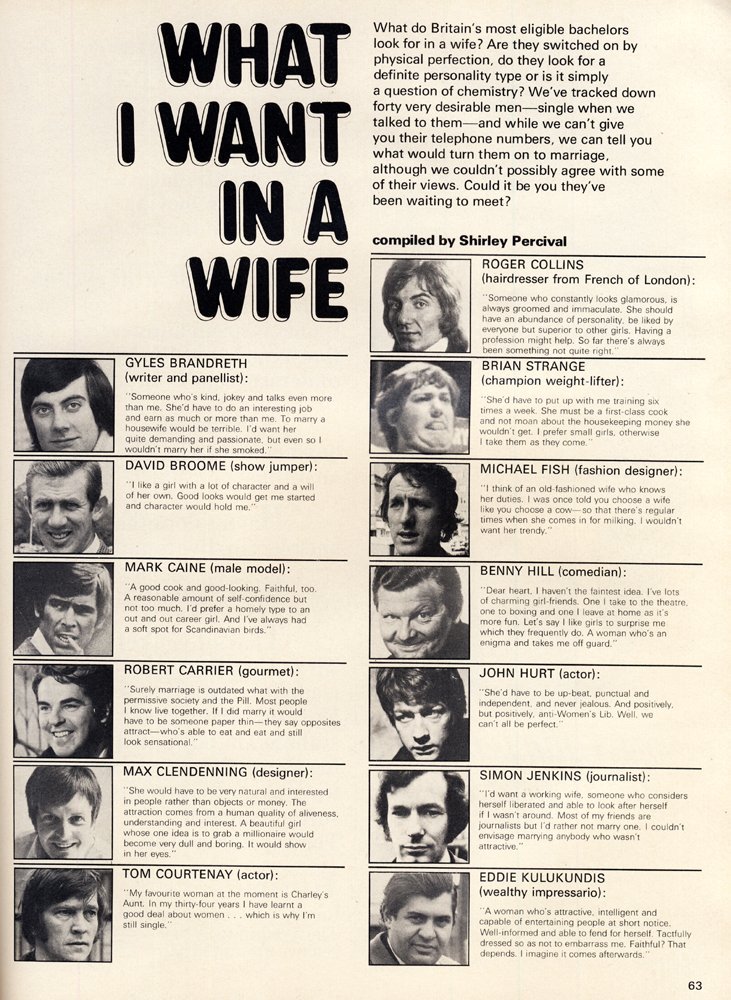 cosmopolitan wife 1973 benny hill