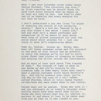 ‘Swing, Man’: Frank Sinatra’s Letter to George Michael