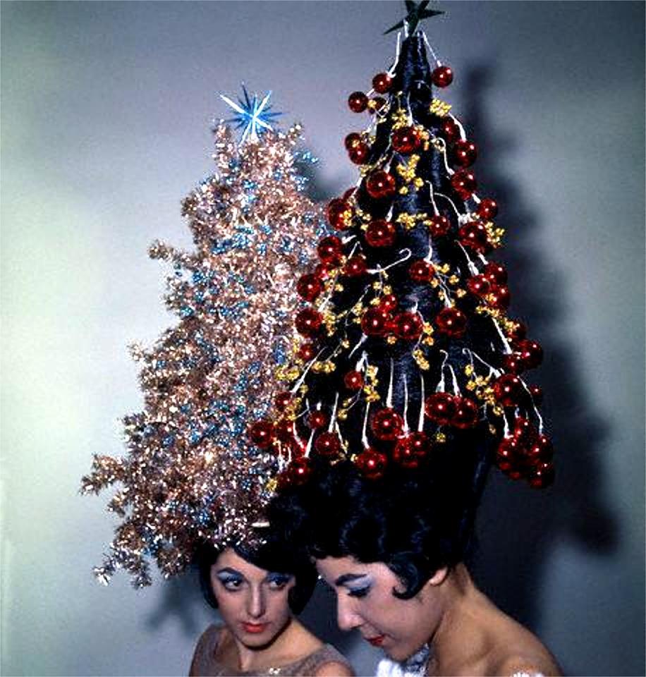 woman Christmas tree 1950s 1960s 