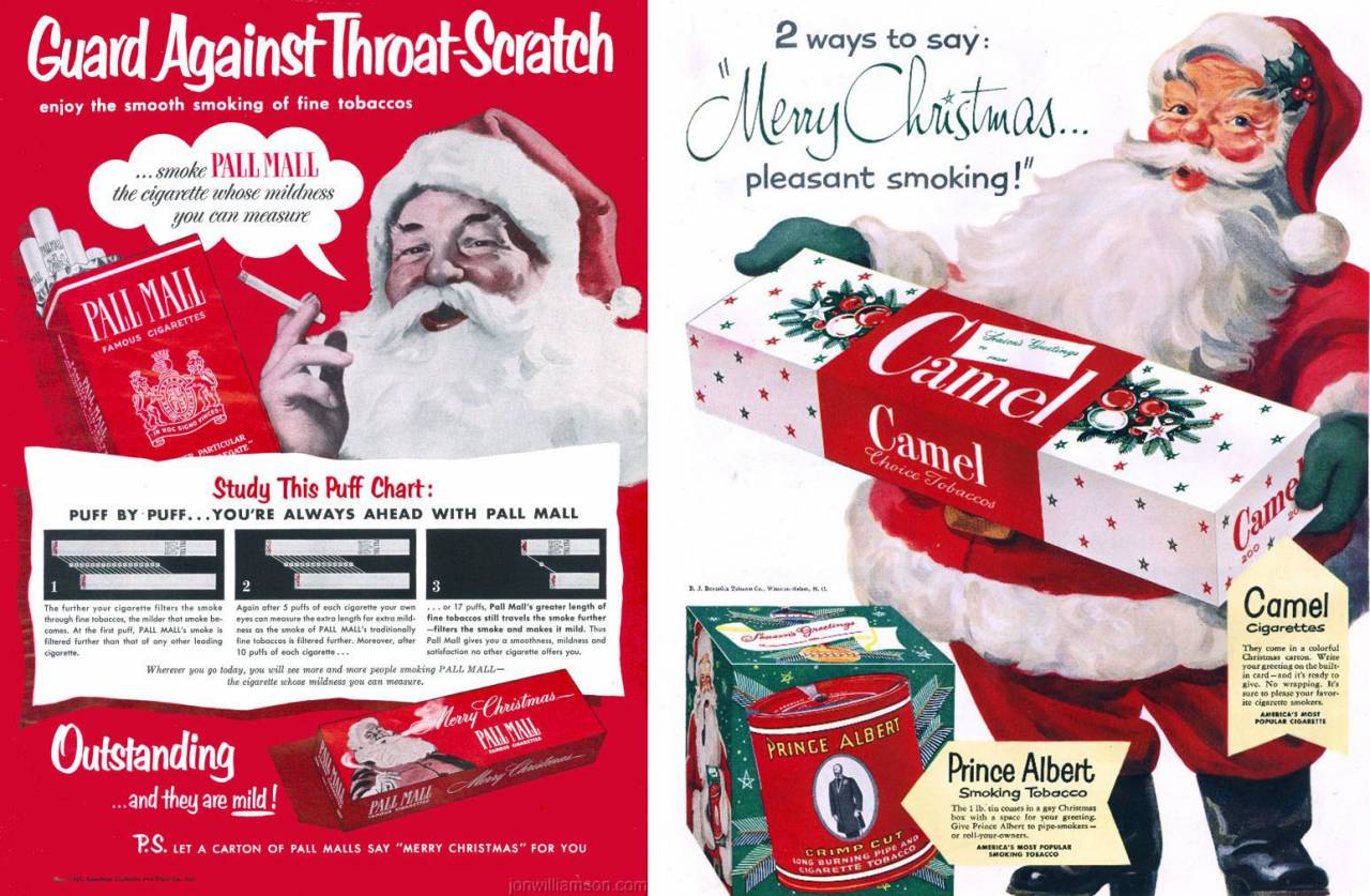 Cigarettes from Santa: Vintage Tobacco Christmas Advertising - Flashbak