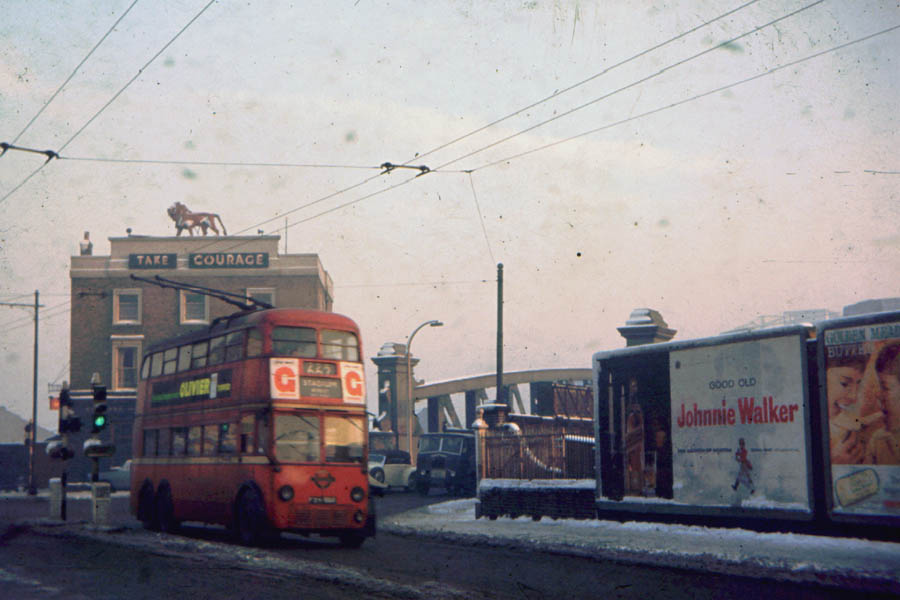 Harrow Road at Westbourne Terrace, 2 Jan 1962.