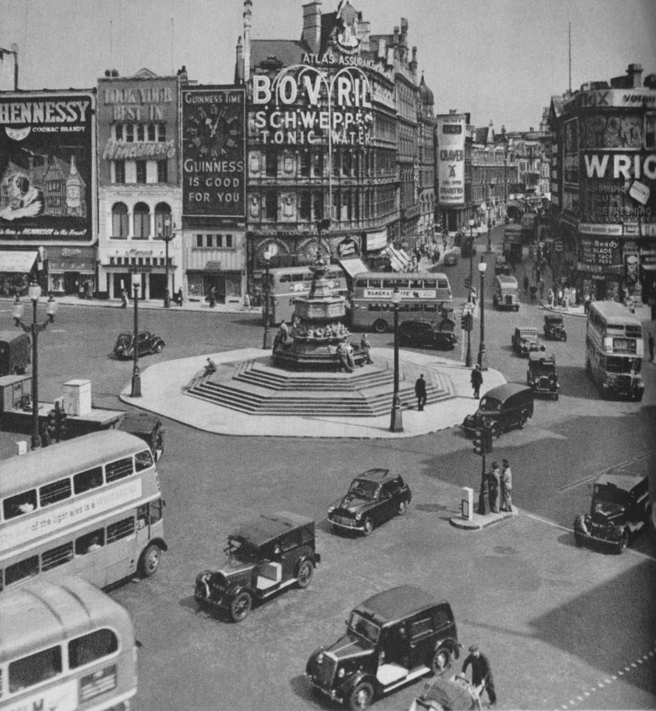 Piccadilly Circus in 1955, photo by Cas Oorthuys