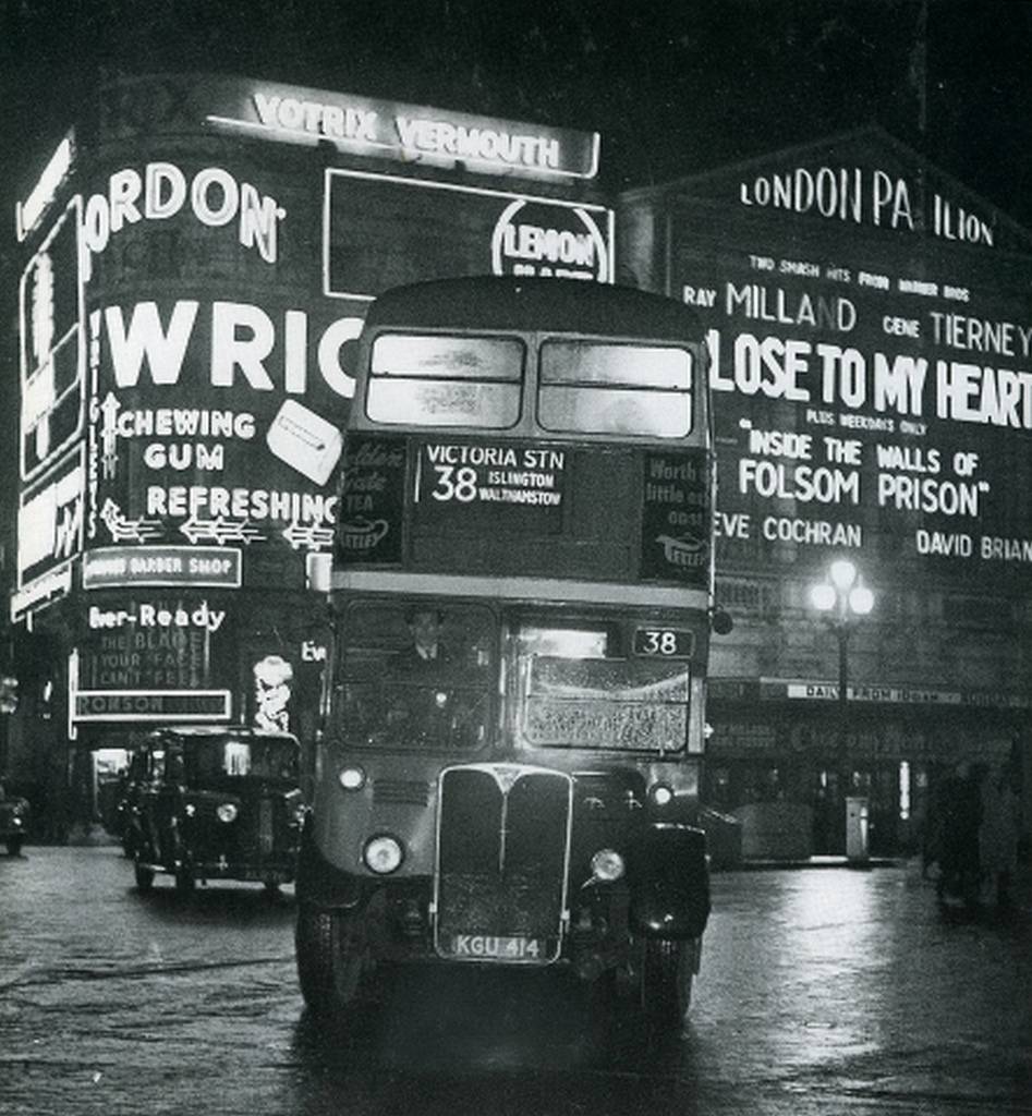 Piccadilly night shot on the 38 1952/3