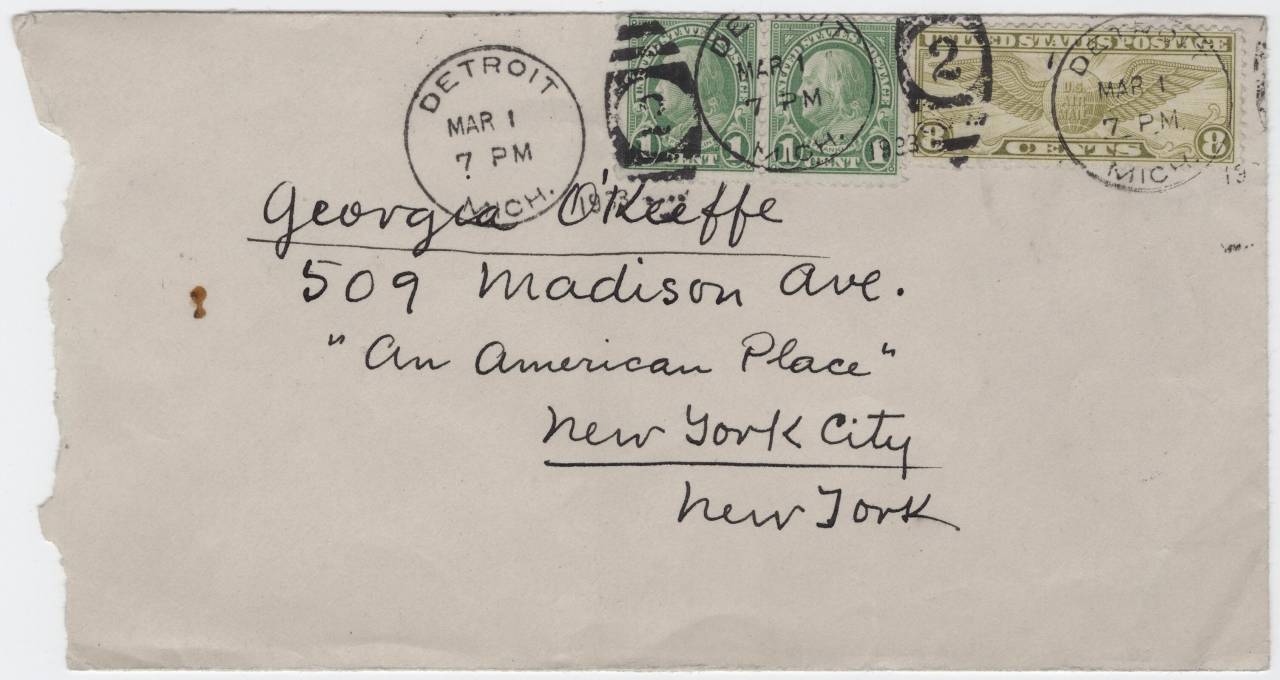 Georgia O’Keeffe Frieda Kahlo envelope letter march 1933 a