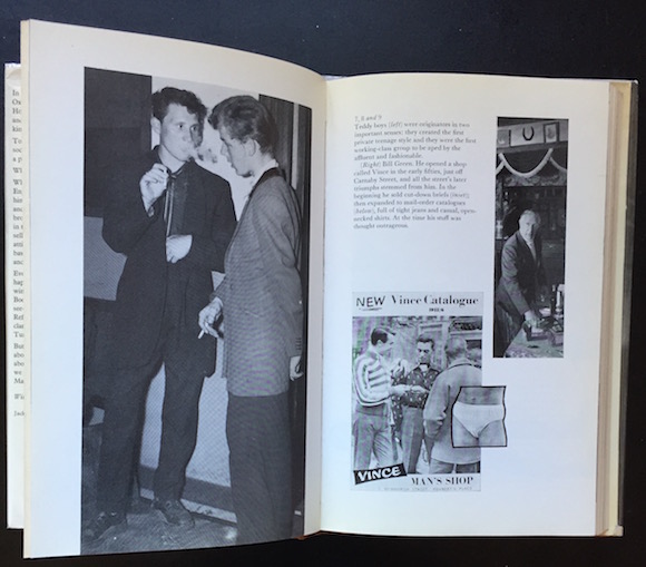 Book illustrations link the youth cult to such outlets as Bill Green’s Vince Man Shop, which opened in central London in 1954 and was a favourite of McLaren’s Teddy Boys