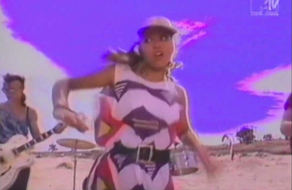 Dakota dress worn by Bow Wow Wow singer Anabella Lwin in Nick Egan-directed I Want Candy video, 1982