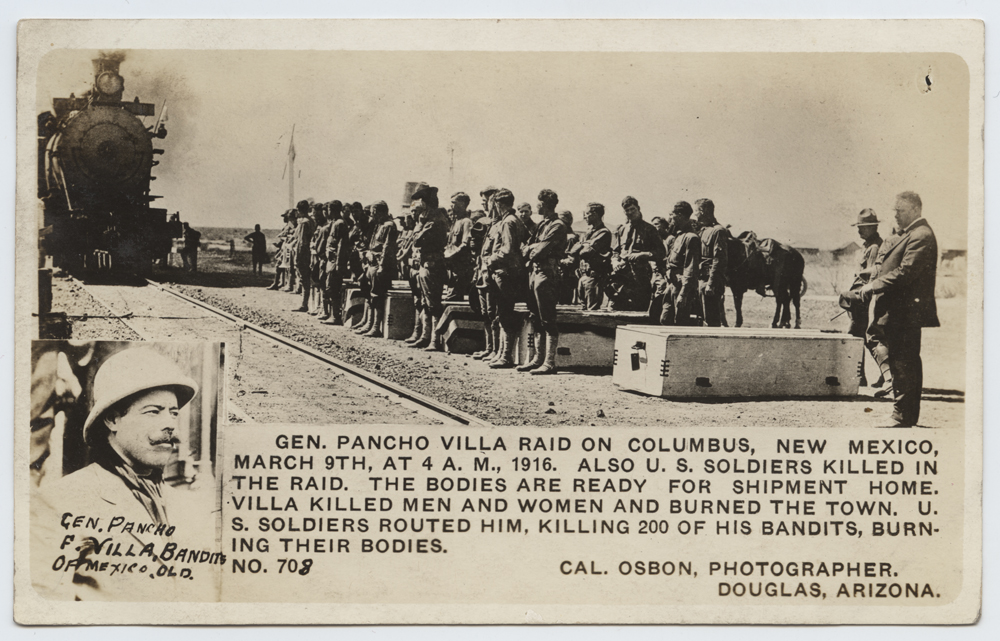 Title: Gen. Pancho Villa Raid on Columbus, New Mexico, March 9th, at 4 A.M., 1916. Creator: Osbon, Cal (Calvin C.), 1849-1924 Date: ca. 1910-1918