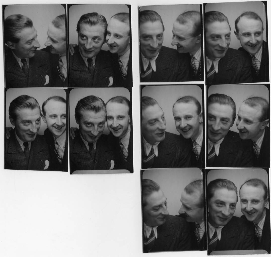 Le photographe Willy Michel (à droite) et Jean Tissier (1896-1973), acteur de théâtre (Les cailloux, Caroline a disparu...) et de cinéma (Le monde où l'on s'ennuie, Battement de cœur, L'enfer des anges, L'assassin habite au 21, Sex-shop...). À gauche: le 31 mai 1940. À droite: le 25 février 1941