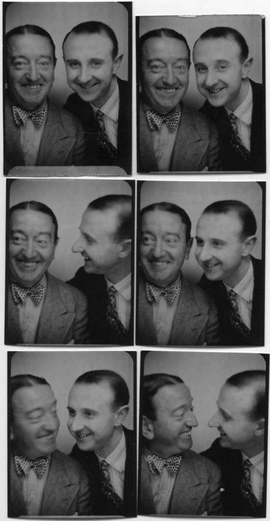 Le photographe Willy Michel (à droite) et Georges Bouzac dit Biscot (1885-1945), acteur de cinéma muet (Biscot se trompe d'étage, Gustave est médium...) et parlant (Untel père et fils, a cage aux rossignols...). Le 12 septembre 1939