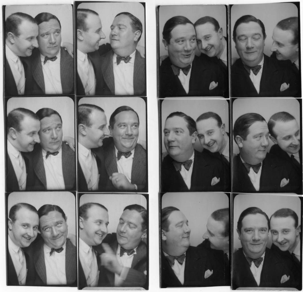 Le photographe Willy Michel (à droite) et André Galopet dit Gabriello (1896-1975), chansonnier et acteur de théâtre et de cinéma (Partie de campagne, Les bas-fonds, Les Branquignols...)