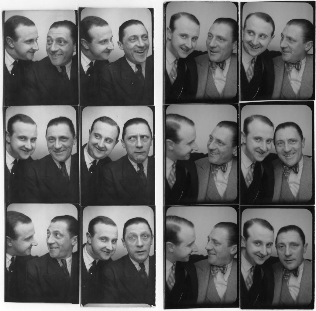 Le photographe Willy Michel (à gauche) et Georges Guibourg dit Georgius (1891-1970), chansonnier (Au Lycée Papillon...). Marié à Marcelle Irvin.