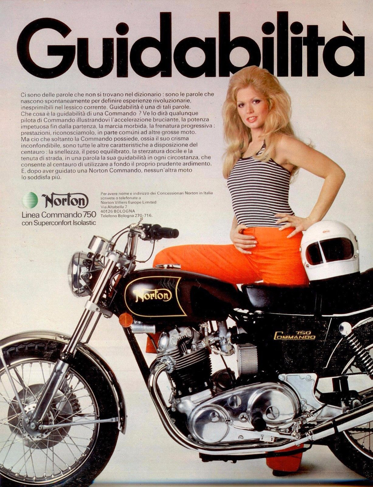 anni 70 MOTO NORTON 750 Commando Advert