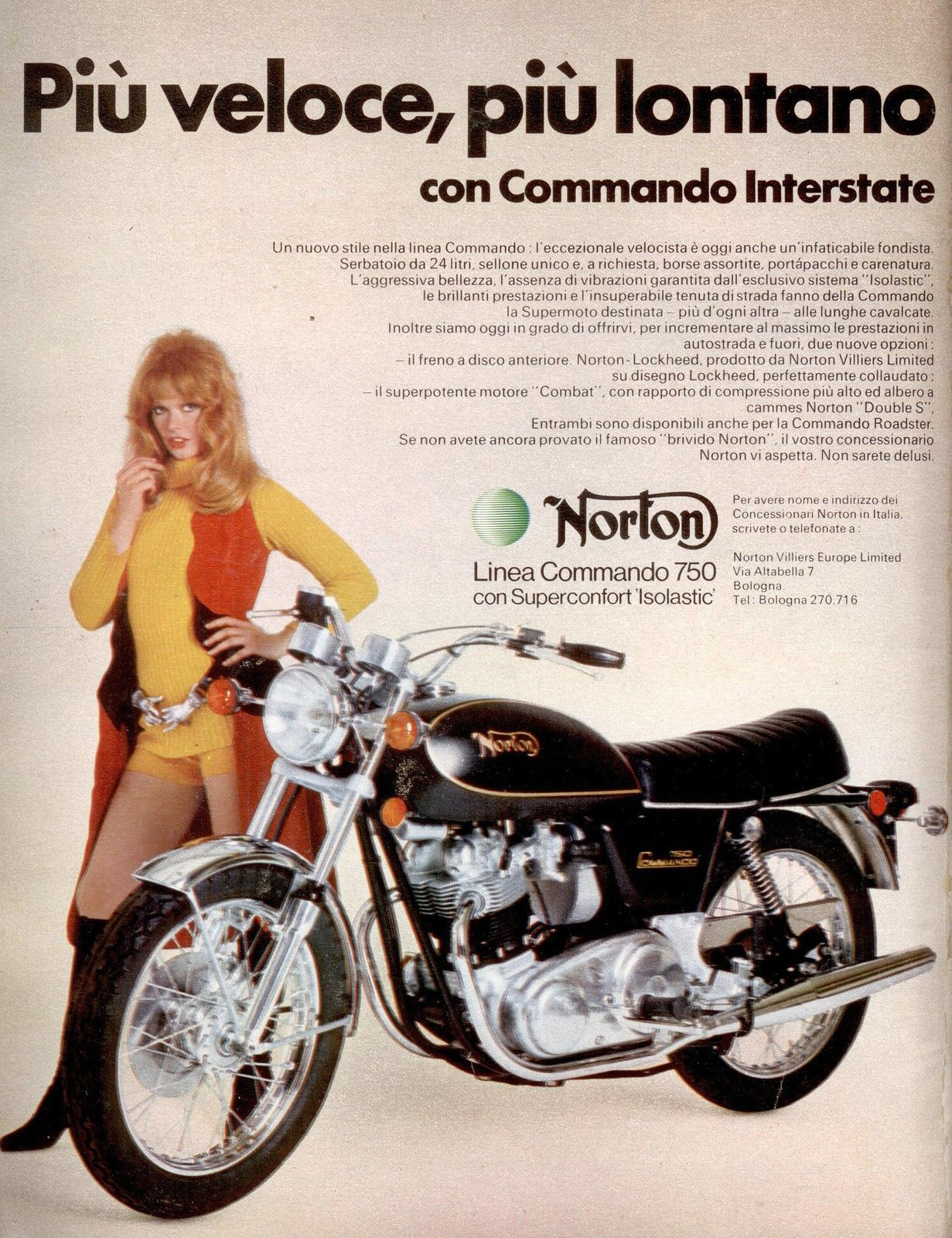 anni 70 NORTON LINEA COMMANDO 750